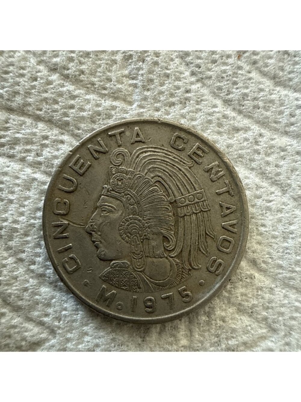 1975 Cincuenta Centavos Mexico Actual Coin